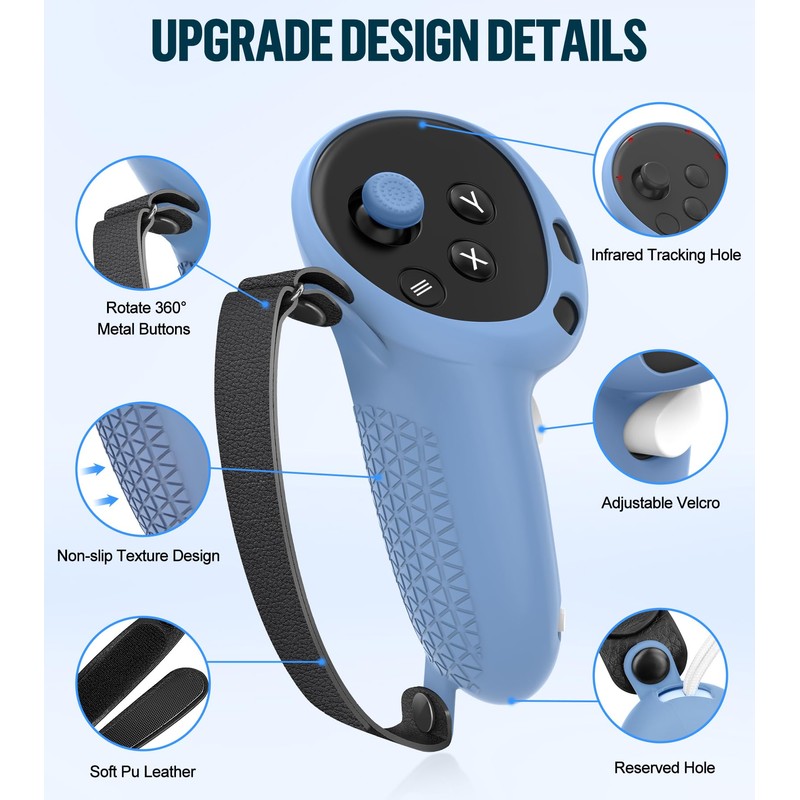 Silicone Cover Set Compatible with Meta Oculus/Quest 3, VR Accessories