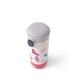 monbento - Kids Insulated Water Bottle Pop pink Birds - 360 ml/13 floz Kids Stainless Steel Water Bottle - Keeps Drinks Hot/Cold for up to 12 Hours - Perfect for Picnics - BPA Free - Birds Pattern