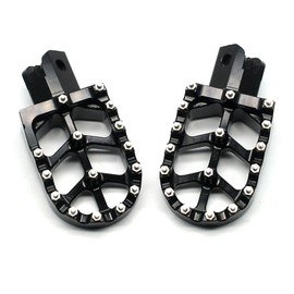 MZS Motorcycle Foot Pegs, Motocross Footpeg MX Footrest Rest Pedal CNC Black Compatible with XR50R CRF50F CRF70F XR100R XTZ250 A110 BT200X SSR125 RFZ Z40 MAX Dirt Mini Pit Bike