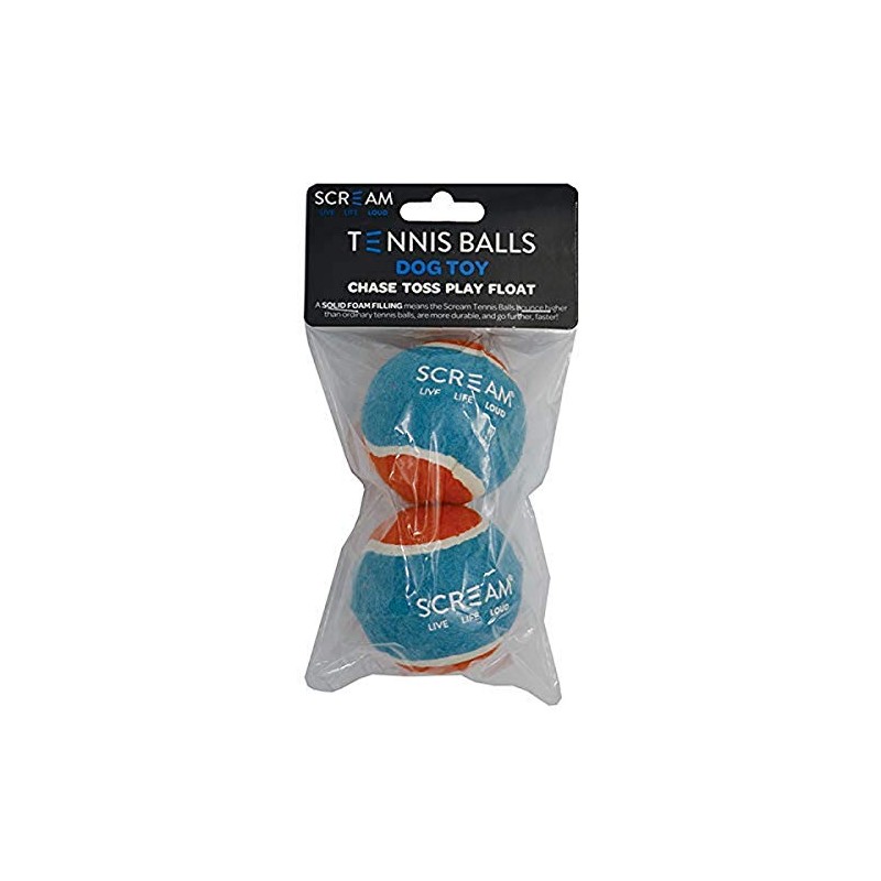 Scream 92-SDT04200 Solid Foam Tennis Ball 2Pk, Loud Blue &