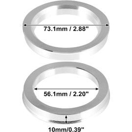 MACHSWON 4pcs 73.1 to 56.1 mm Aluminium Alloy Car Hub Centric Rings Wheel Bore Spacer