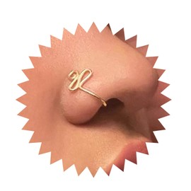 Inilbran Punk Spiral Clip On Nose Ring Vintage Geometric Gold Fake Nose Ring Curve Nose Cuff Hoop Ring Non Pierced Nose Ring Jewelry for Women and Girls