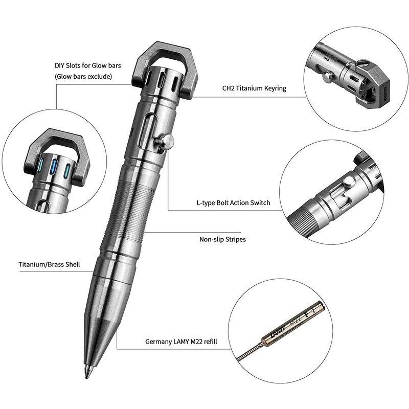 MecArmy TPX8 Mini Brass Pen Luxury Executive Lightweight Retractable Metal