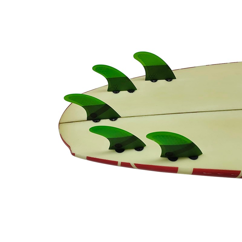 UPSURF Surfboard Fins, Double Tabs, 5 Fins, K2.1 Size, Set