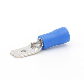 Baomain Male & Female Quick disconnects Vinyl Insulated Spade Wire Connector Electrical Crimp Terminal 16-14 AWG 6.3mm Blue Pack of 100