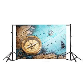 Yeele 10x6.5ft Vintage Nautical Map Compass Photo Backdrops Vinyl Columbus Day Historical Earth Geography Photography Background Studio Props