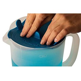 Uni-Seal Universal Vacuum Seal Lids for Containers, Removes Air From Existing Containers, Set of 4 Sizes (Blue)