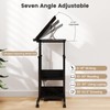Hadulcet Adjustable C Table with Charging Station, Tiltable Desk C