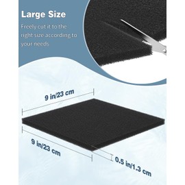 Pawfly 2 Pack Aquarium Bio Sponge Filter Media Pad, Filter Foam Sponge Pads Cut-to-Size Foam for Fish Tank Filters Sumps Ponds Hydroponics, 9" x 9" x 0.5"