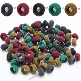 Abrasive Wheel, 50pcs/ 100pcs / 200pcs 1" Buffing Polishing Wheels, Metal Polishing Compound for Rotary Tools-1/8"(3mm) Shank, 120 Grit, 180 Grit, 320 Grit, 400 Grit, 603 Grit（200pcs)