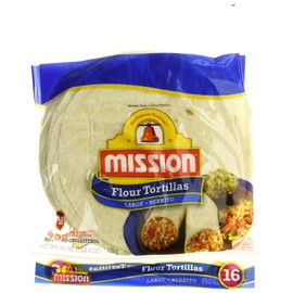 Mission, Large Burritos Size, Flour Tortillas, 16 Count, 40oz Bag (Pack of 2)