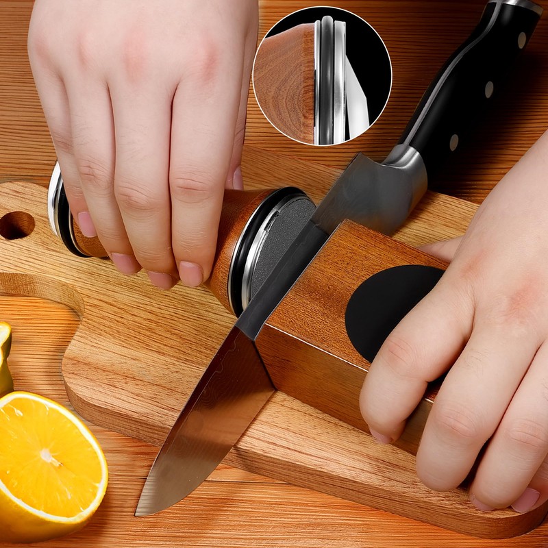 Rolling Knife Sharpener Kit, Knife Sharpener Tool with Replaceable Discs