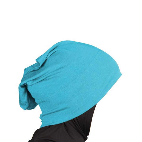 MyBatua Al-Amira Cap Viscose Jersey Under Hijab Cap Head Band Tube Cap Muslim Free Size Bonnet 1 piece HB-001, TURQUOISE