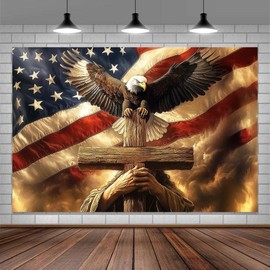 10x8 ft American Flag Backdrop, 4th of July Independence Day National Flag Photography Background Veterans Memorial Day Backdrop Portrait Banner Photo Booth Photoshoot Decoration Supplies