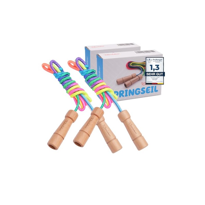 KLEINTOBER Set of 2 Children's Skipping Ropes, Two Bouncy Rope