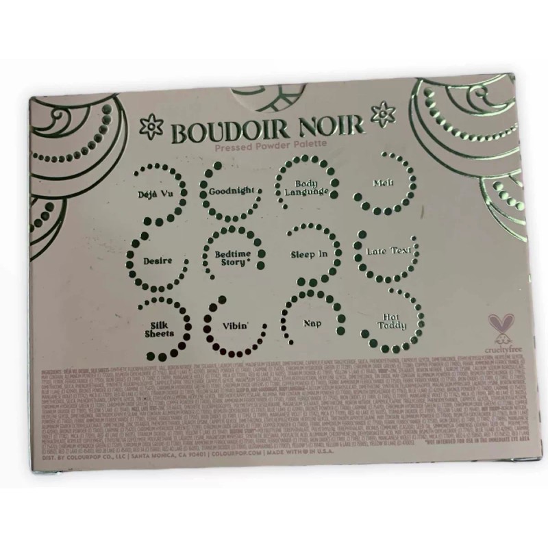 ColourPop Paleta De Sombras Colour Pop Boudoir Noir Original Nueva