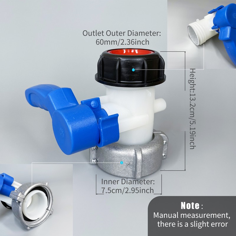 75mm Outlet Tap for IBC Tank Drain Adapter Tap Adapter
