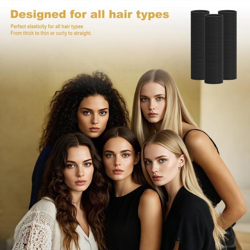 150 Pack 2mm Thin Elastic Hair Ties, Elastic Hairs Bands