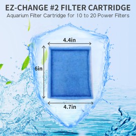 Haisiey 10-20 Gallon Aquarium Filters EZ-Change #2 Filter Cartridge fit Aquarium Filter Cartridge 10 to 20 Power, for Healthier Fish (4 Pcs)