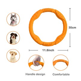 LaRoo Dog Toys for Large Dogs,【Floatable】 Dog Flying Discs,【3 Sizes】 Tug of War Dog Toy, Interactive Dog Toys, Dog Ring Toy, Dog Tug Toy, Funny Dog Toys, Dog Teething Toys for Catch, Fetch