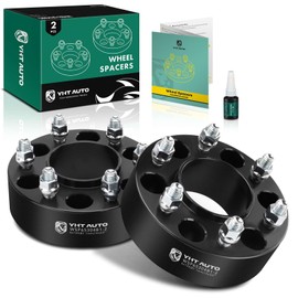 YHTAUTO 6x135mm Hubcentric Wheel Spacers 2 inch Fits 2003-2014 Ford F-150, Expedition & Lincoln Navigator, Mark LT, Forged Tire Spacers 50mm with M14x2 Studs 87.1mm Hub Bore 2Pcs, Black