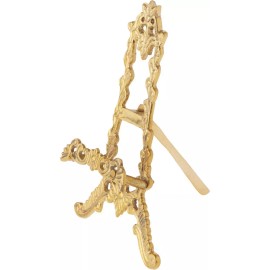Bard's Ornate Brass Easel, 7" H x 4" W x 4.25" D