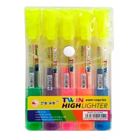 TWIN 5 Marcatextos Neon Doble Bicolor Resaltar Resumir Textos