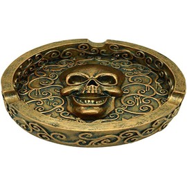 Puckator Ashtray - Skull - Metallic Effect - Brushed Gold