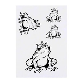 Azeeda 4 x 'Märchenprinz Frosch' Temporäre Tattoos - Wasserfest, Hautfreundlich & Ungiftig · Transfers in Verschiedenen Größen (TO00069126)