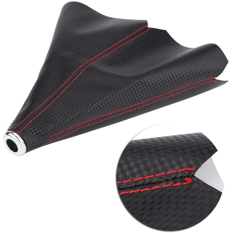 CENPEK Car Shift Knob Cover-Universal Stitch Black PVC Leather Manual