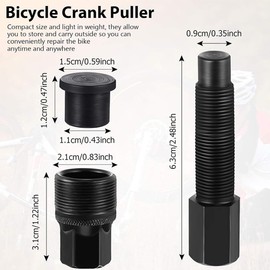 HEJINYUN Crank Removal Tool Bicycle Crank Puller for Square Taper & Octalink Compact Crankset Extractor Bike Repair Kit Essential for Mountain/Road Bike Maintenance Black