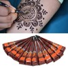 12PCS Temporary Tattoo Paste Cones Brown India Hand Painting Drawing