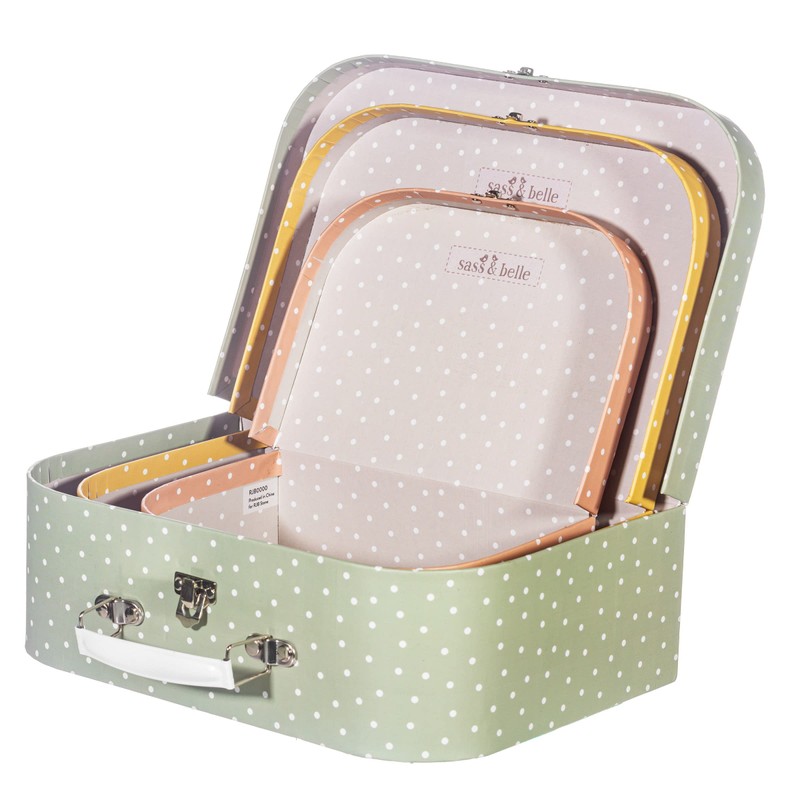 Sass & Belle Earth Tones Spotted Suitcase - Set Of