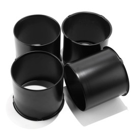 Rheedal 4Pcs 5.15inch Stainless Trailer Wheel Center Caps Push Through 5.15" Bore 4.69" Tall Open End Hub Cap for Truck SUV RV Wheel Rim, Matt Black Wheel Cover