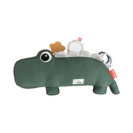 Done by Deer Tummy Time Activity Toy Croco Green - Soft Pillow with Teether, Rings, Mirror, Tags, and Crinkle Sounds for Sensory Exploration & Neck/Back Strength