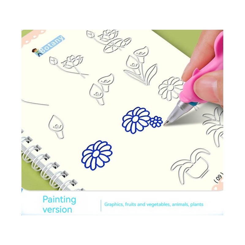 4pcs/pack Reusable Handwriting Practice Copybook Set Improve Writing Skills with