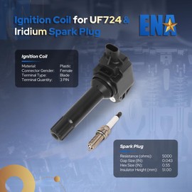 ENA Set of 4 Ignition Coil & Iridium Spark Plug Compatible with Subaru Forester Outback Impreza XV Crosstrek Legacy H4 2.0L 2.5L 2013 2014 2015 2016 Replacement for UF724 SU00300417 93501 XP5683