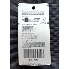 Archer (Radio Shack) 276-2072 IRF511 TO-220 N-Channel Power MOSFET - New