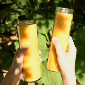 DEYBBY Beeswax Yartzeit Candle-Kosher Memorial and Yom Kippur Candle in Glass Jar - 2.5*8.1''