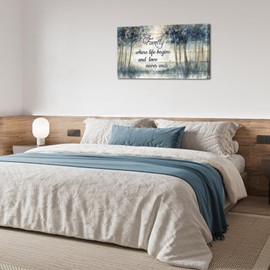 Family is Everything Wall Decor Large Pictures Turquoise Living Room Decor 20"X36"