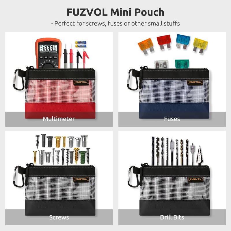 Clear Tool Pouch, 7" Small Tool Bag, Mini Zipper Pouch,