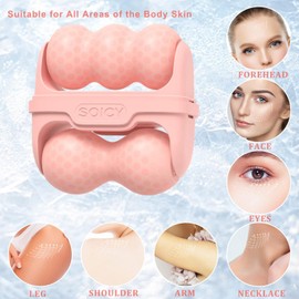 Ice Roller for Face and Eyes - Facial Skin Care Tools with 2-in-1 Roller and Carry Bag to Reduce Swelling and Relieve Migraines, Pain Women Gift