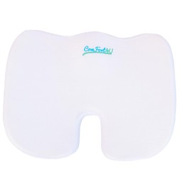 Comfort4U Orthopedic Memory Foam Seat Cushion for Car seat - Office Chair - Gaming Chair - Boat seat - Tailbone Cushion - Coccyx Cushion - Sciatica Pillow for Sitting (White, Mesh)