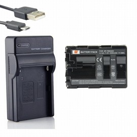DSTE NP-FM500H Li-ion Batteria e Caricabatterie USB Compatibile per Sony Alpha SLT-A57, A58, A65, A65V, A77, A77V, A99