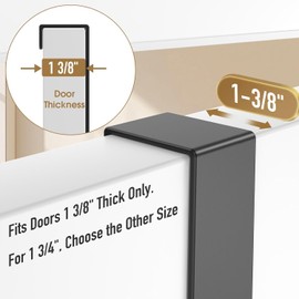 KitchLife Upgraded Over The Door Hooks Hanger with 7 inches Extended Arms, No Assembly Required, Fit for 1 3/8" Doors, Bathroom Towel Rack Organization, Thickened 1 Pack 6-Double Hook, Matte Black