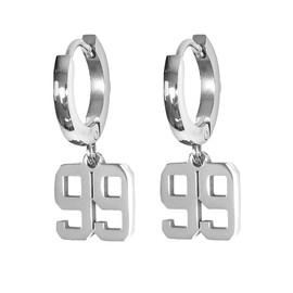 Sleefs Stainless Steel Number Pendant Earrings - Jewelry for Sports Fans - Long-lasting Gift for Athletes - Little Care Bag Included