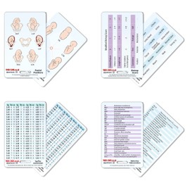 YardCard - Student Midwife Reference Card Set: Weight Conversions, Bishop Score, Foetal Positions, Abbreviations