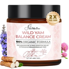 Wild Yam Cream 4oz, Organic Balancing Cream for Women, Deep Nourishment and Hydration, Made With Wild Yam Root, Chaste Tree Berry and Red Clover