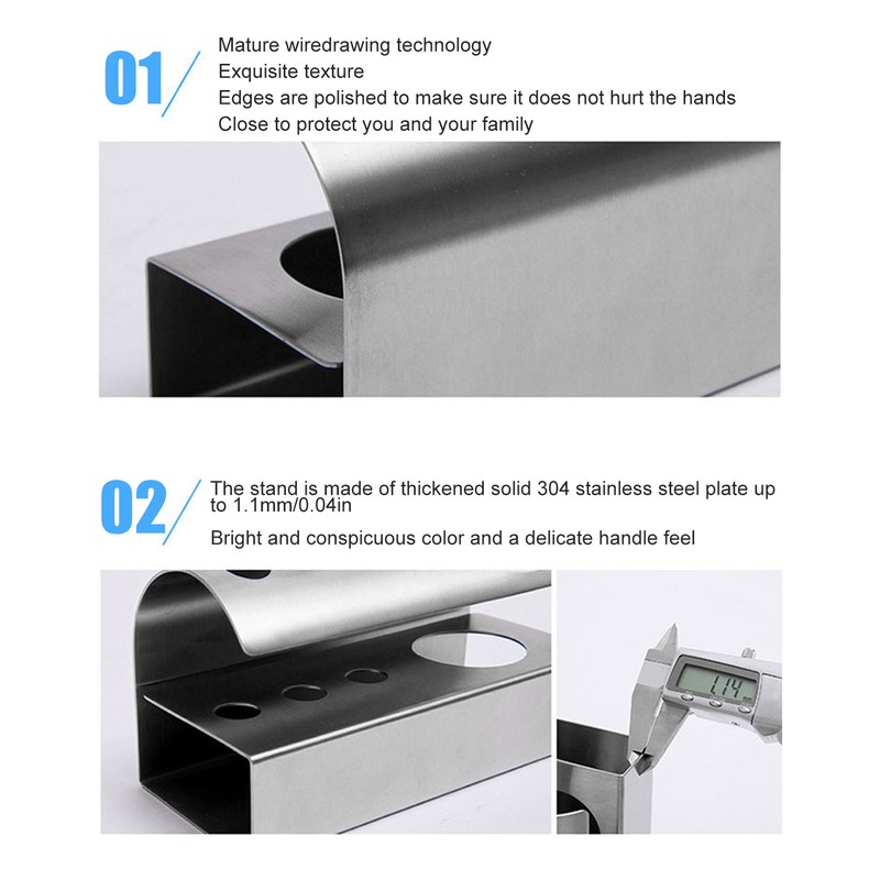 304 Stainless Steel Toothbrush Toothpaste Holding Stand Storage Bracket for