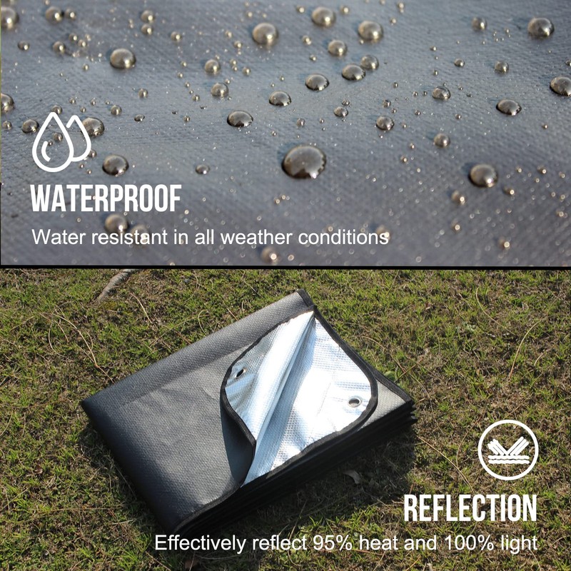 Endothermic Coating:LYN All-Weather Heavy Duty Solar Emergency Survival Blanket-Black,Reflective Space